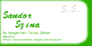 sandor szina business card