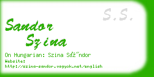 sandor szina business card